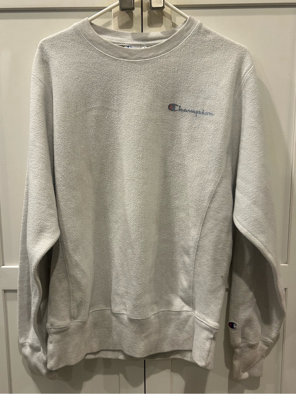 Champion Reverse Weave Crew Neck Sweatshirt inside out